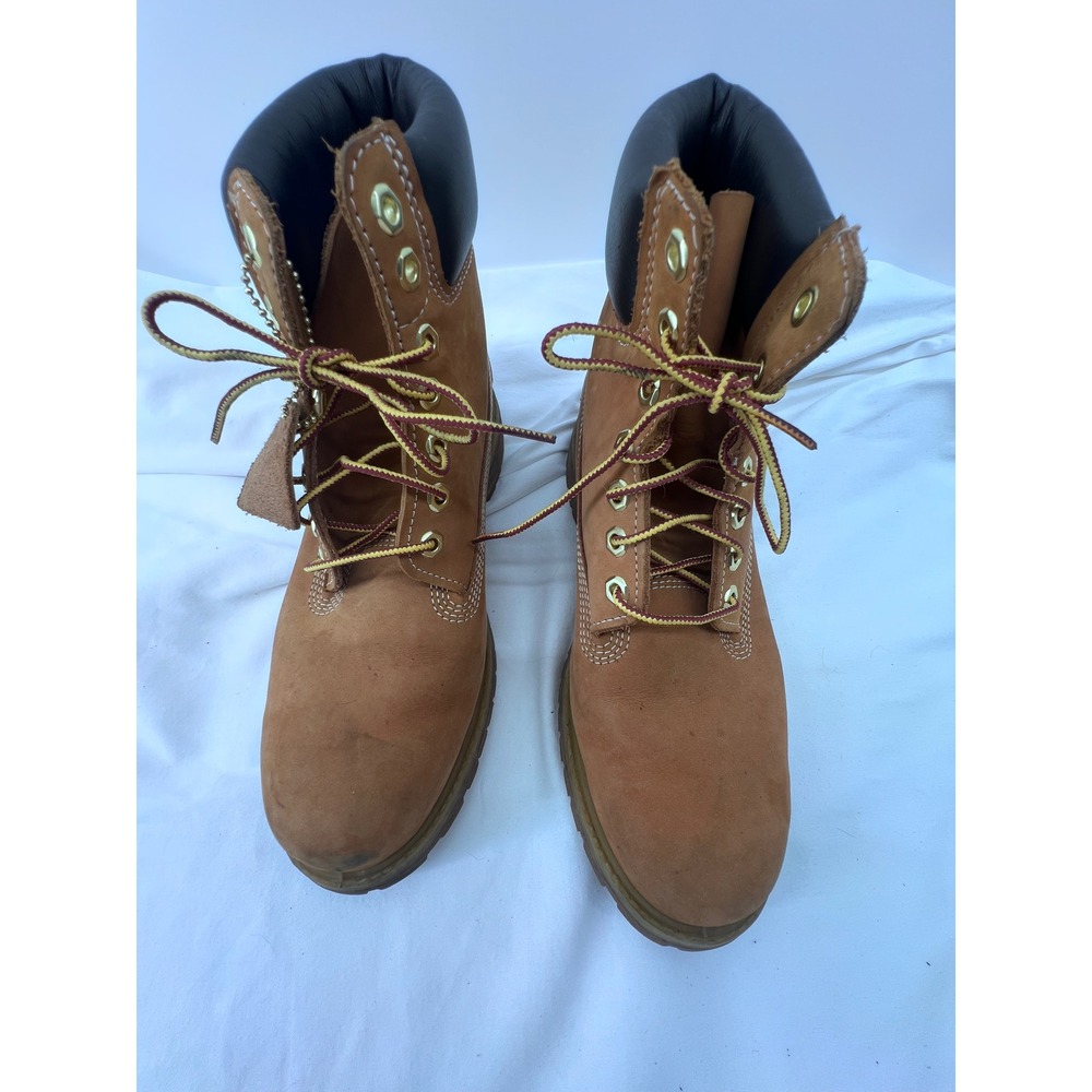 Timberland 6 Inch Premium Waterproof Boots Wheat Nubuck Mens 8M 10061 TanLeather